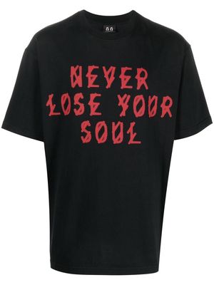 44 LABEL GROUP slogan-print short-sleeve T-shirt - Black