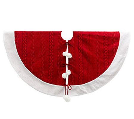 48-in L Red Acrylic Pom Pom Tree Skirt by Gerso n Co