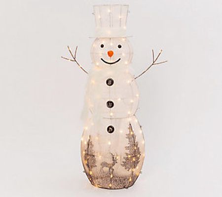 48" LED Lighted White Snowman by Gerson Co.