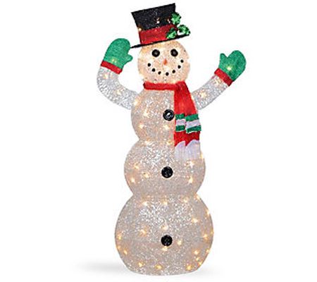 48" Snowman Decoration with Clear Lights