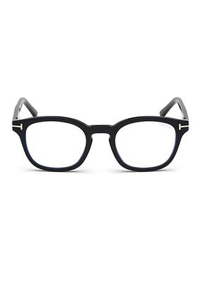 49MM Blue Block Soft Square Eyeglasses