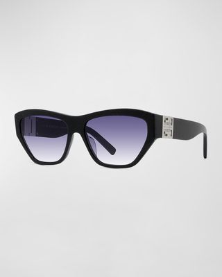 4G Acetate & Metal Cat-Eye Sunglasses