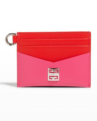 4G Colorblock Card Case in Leather