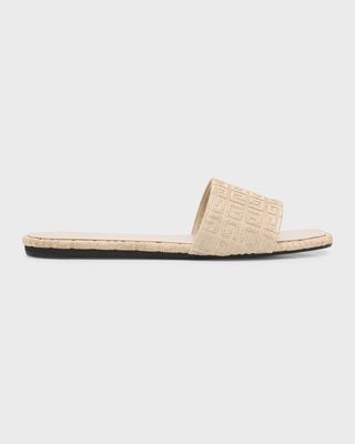 4G Cotton Flat Slide Sandals