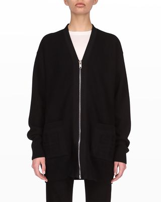 4G Embroidered Wool-Cashmere Cardigan