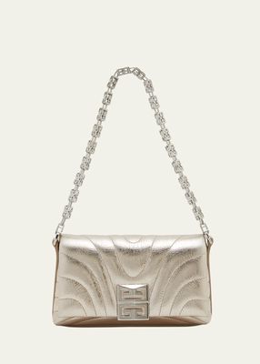 4G Shoulder Bag in Quilted Metallic Leather