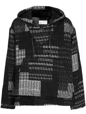 4SDESIGNS abstract-pattern jacquard hoodie - Black