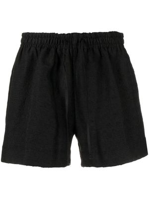 4SDESIGNS check-jacquard elasticated shorts - Black