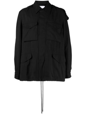 4SDESIGNS contrasting panel-detail jacket - Black