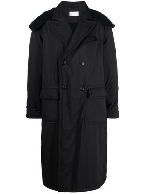4SDESIGNS double-breasted hooded coat - Black