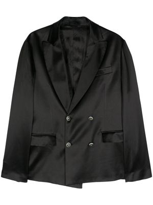 4SDESIGNS double-breasted silk blazer - Black