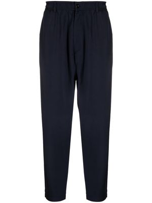 4SDESIGNS elasticated-waistband tapered trousers - Blue