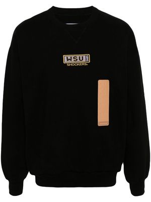 4SDESIGNS logo-appliqué cotton sweatshirt - Black