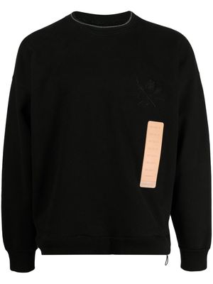 4SDESIGNS logo-patch cotton sweatshirt - Black