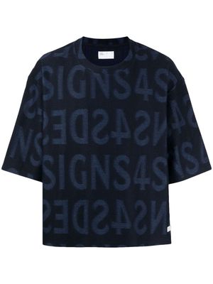 4SDESIGNS logo-print cotton T-shirt - Blue