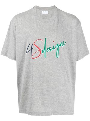 4SDESIGNS logo-print short-sleeve T-shirt - Grey