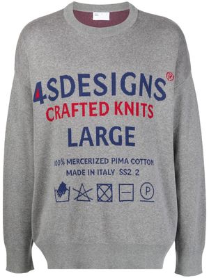 4SDESIGNS logo-print sweatshirt - Grey