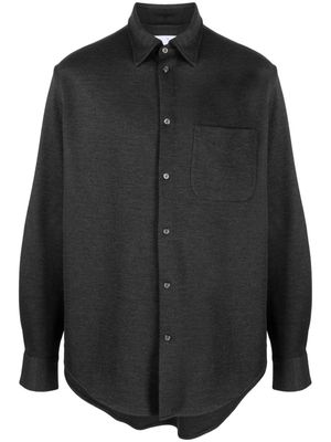 4SDESIGNS mélange-effect long-sleeve shirt - Grey