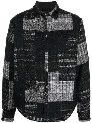 4SDESIGNS patchwork shirt jacket - Black