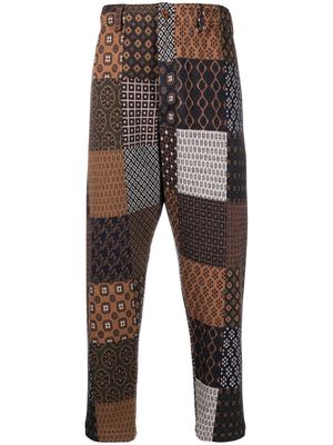 4SDESIGNS patchwork slim fit trousers - Blue