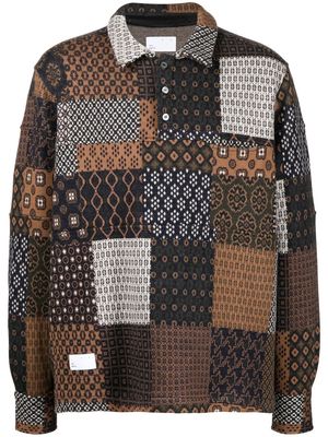 4SDESIGNS patchwork wool shirt - Multicolour