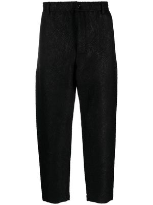 4SDESIGNS patterned-jacquard tapered trousers - Black