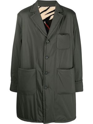 4SDESIGNS single-breasted button parka coat - Green