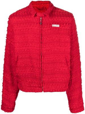 4SDESIGNS tweed zip-up jacket - Red
