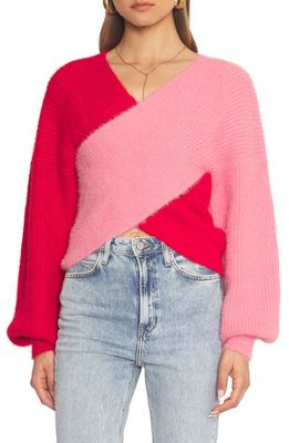 4SI3NNA Alix Colorblock Sweater in Red Pink