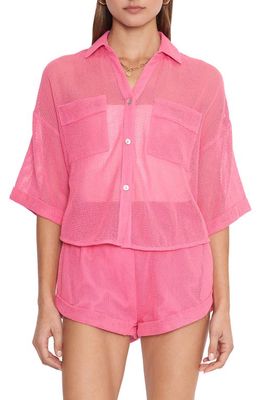 4SI3NNA Clarice Mesh Shirt in Hot Pink