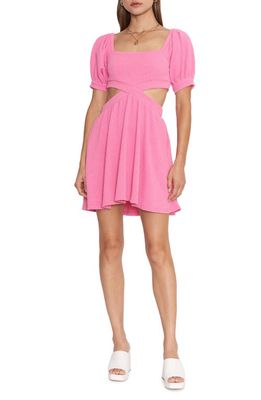4SI3NNA Florence Puff Sleeve Knit Cutout Dress in Pink