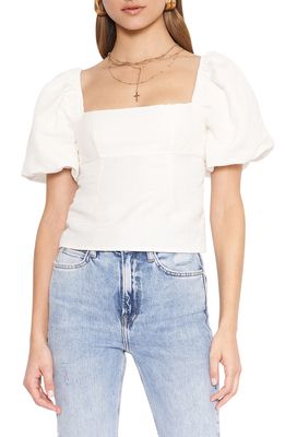 4SI3NNA Marcelle Puff Sleeve Top in White