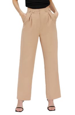 4th & Reckless Lindsay Button Waist Trousers in Beige