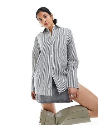 4th & Reckless oversized shirt in black and white stripe-Multi