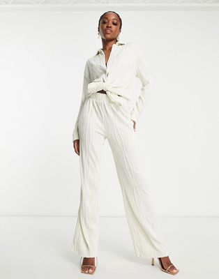 4th & Reckless plisse wide leg pants in white - part of a set