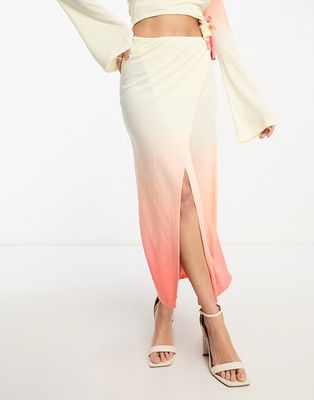 4th & Reckless rio wrap skirt in orange ombre - part of a set