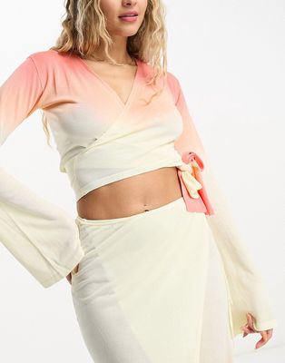 4th & Reckless rio wrap top in orange ombre - part of a set