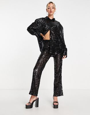 4th & Reckless sequin pants in black - part of a set