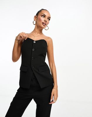 4th & Reckless tailored corset top in black - part of a set