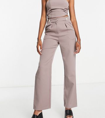 4th & Reckless Tall exclusive tailored pants in mocha - part of a set-Neutral