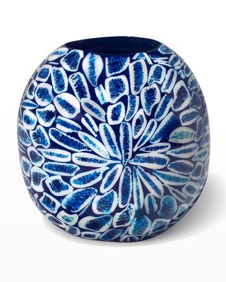 5.5" Blue Almendro Rose Bowl Vase