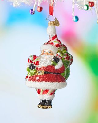 5.75" Peppy Mint Santa Christmas Ornament
