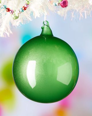 5.9" Green Glitter Bubblegum Ball Ornament