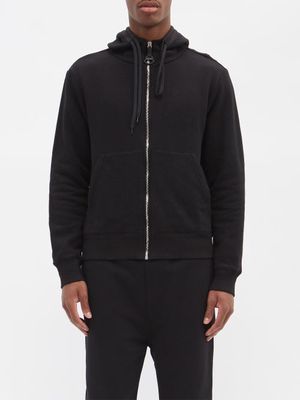 5 Moncler Craig Green - Rope-tied Zipped Cotton-jersey Hoodie - Mens - Black