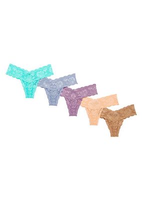 5-Pack Low-Rise Lace Thong Set