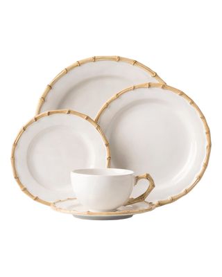 5-Piece Classic Bamboo Natural Dinnerware Place Setting