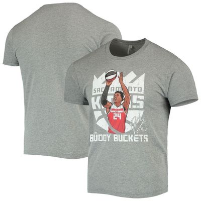 500 LEVEL Men's Buddy Hield Gray Sacramento Kings 3-Point Champ Tri-Blend T-Shirt