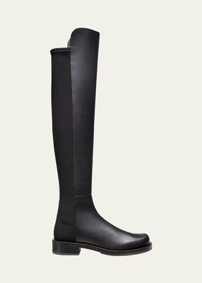 5050 Bold Leather Over-The-Knee Moto Boots
