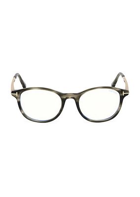 50MM Blue Block Round Eyeglasses