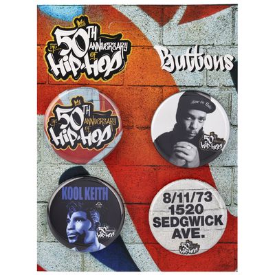 50th Anniversary of Hip Hop Set of Four 1.25"  Buttons